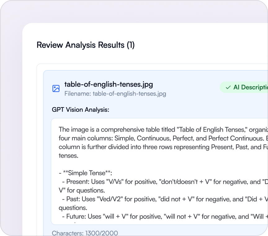 Automatic Description Generation